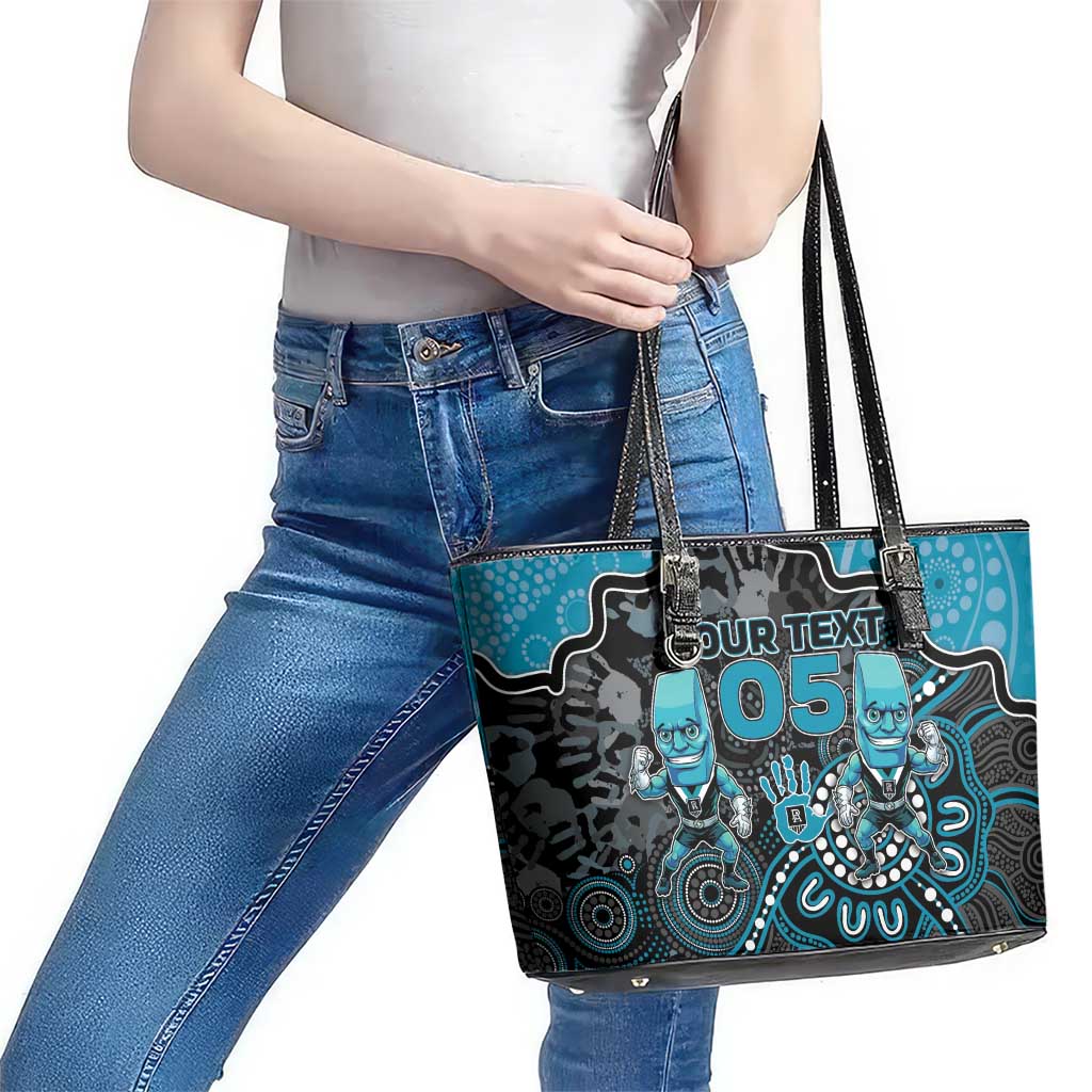 Custom Power Football Leather Tote Bag Aboriginal Dot Art Pattern