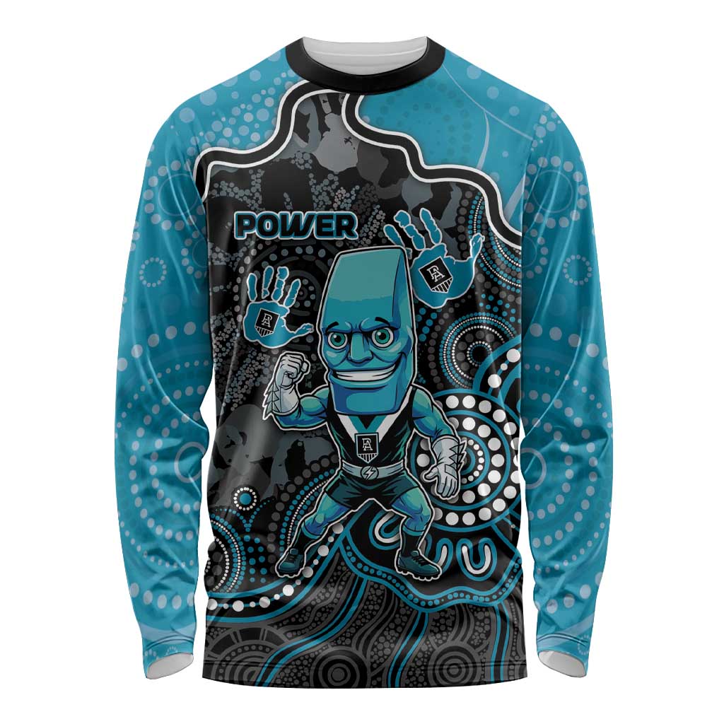 Custom Power Football Long Sleeve Shirt Aboriginal Dot Art Pattern