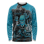 Custom Power Football Long Sleeve Shirt Aboriginal Dot Art Pattern