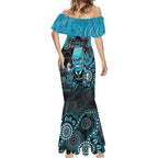 Custom Power Football Mermaid Dress Aboriginal Dot Art Pattern