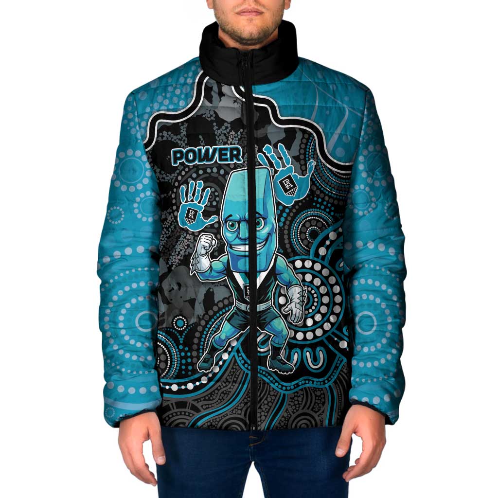 Custom Power Football Padded Jacket Aboriginal Dot Art Pattern