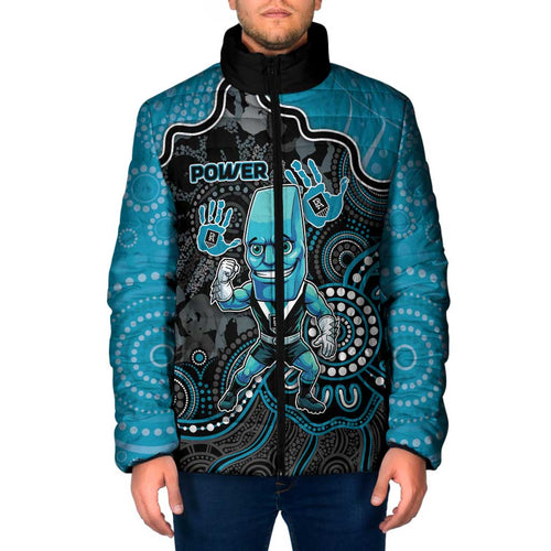 Custom Power Football Padded Jacket Aboriginal Dot Art Pattern