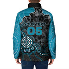Custom Power Football Padded Jacket Aboriginal Dot Art Pattern