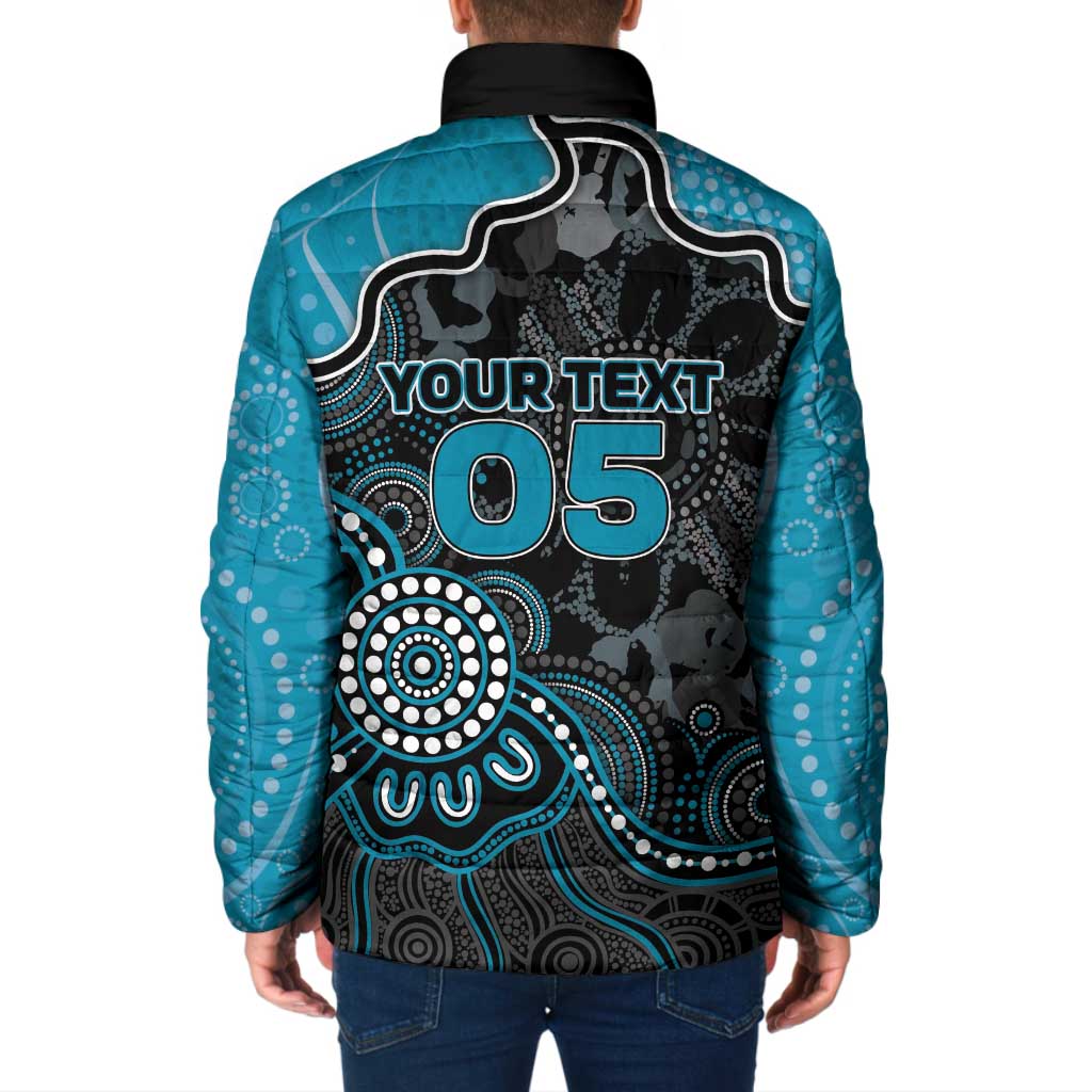 Custom Power Football Padded Jacket Aboriginal Dot Art Pattern
