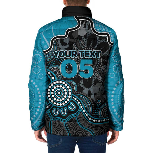Custom Power Football Padded Jacket Aboriginal Dot Art Pattern