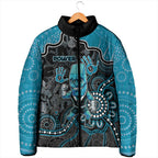 Custom Power Football Padded Jacket Aboriginal Dot Art Pattern