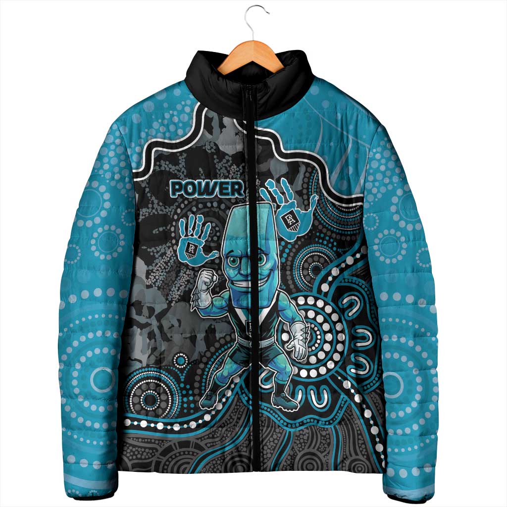 Custom Power Football Padded Jacket Aboriginal Dot Art Pattern