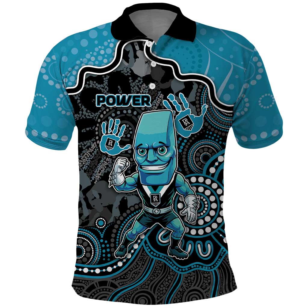 Custom Power Football Polo Shirt Aboriginal Dot Art Pattern