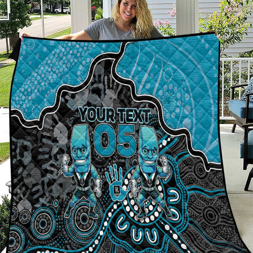 Custom Power Football Quilt Aboriginal Dot Art Pattern