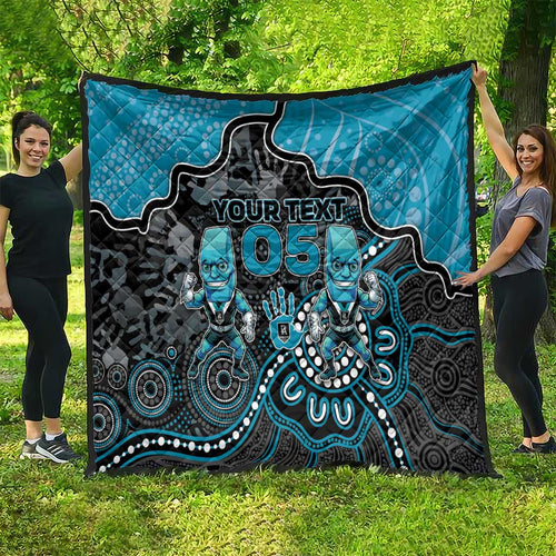Custom Power Football Quilt Aboriginal Dot Art Pattern