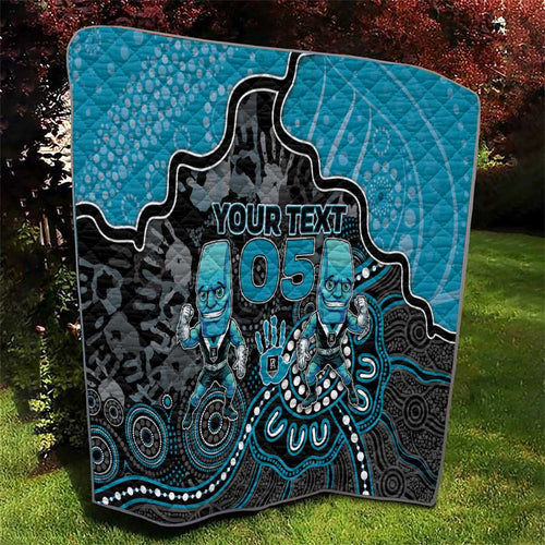 Custom Power Football Quilt Aboriginal Dot Art Pattern