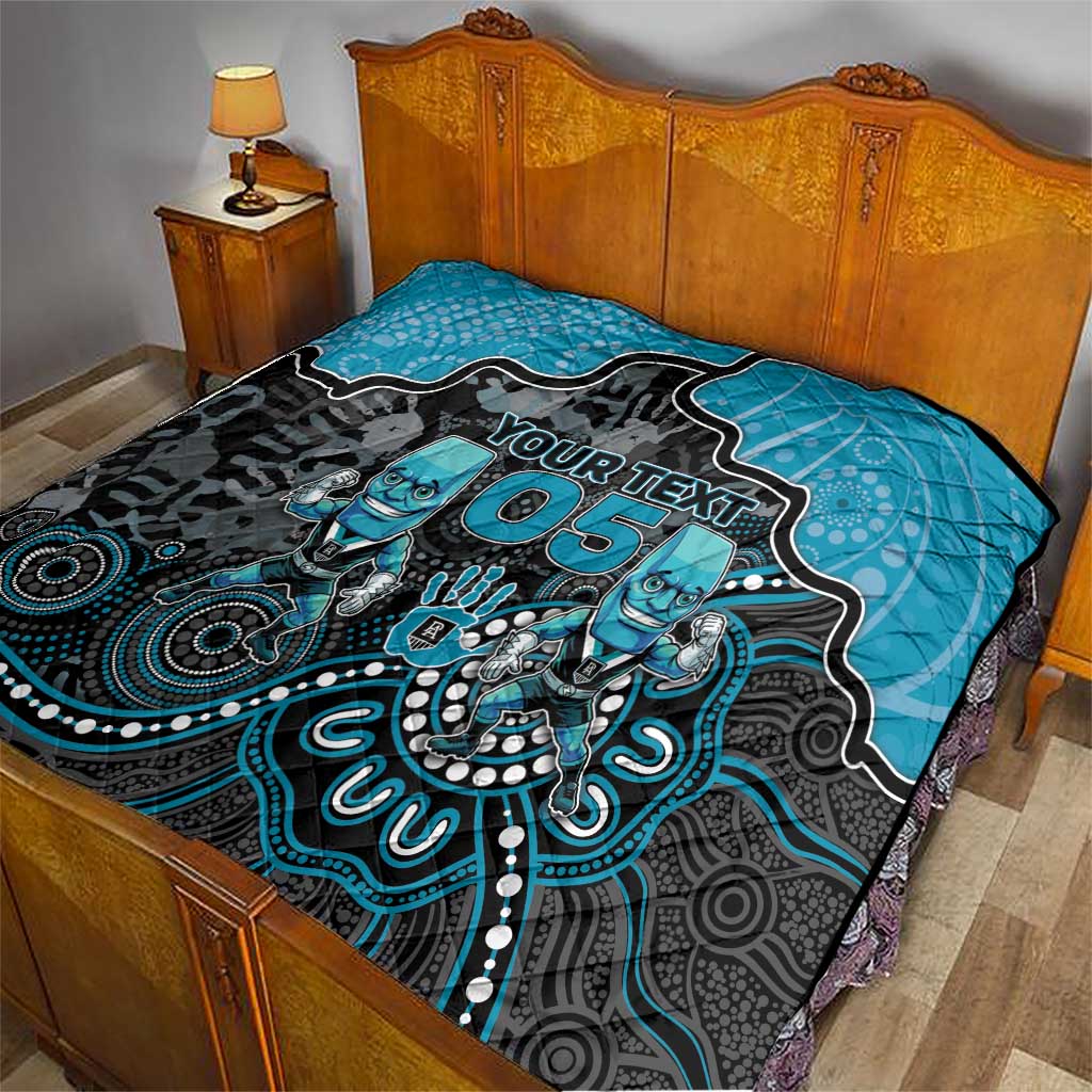 Custom Power Football Quilt Aboriginal Dot Art Pattern