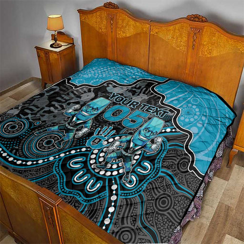 Custom Power Football Quilt Aboriginal Dot Art Pattern