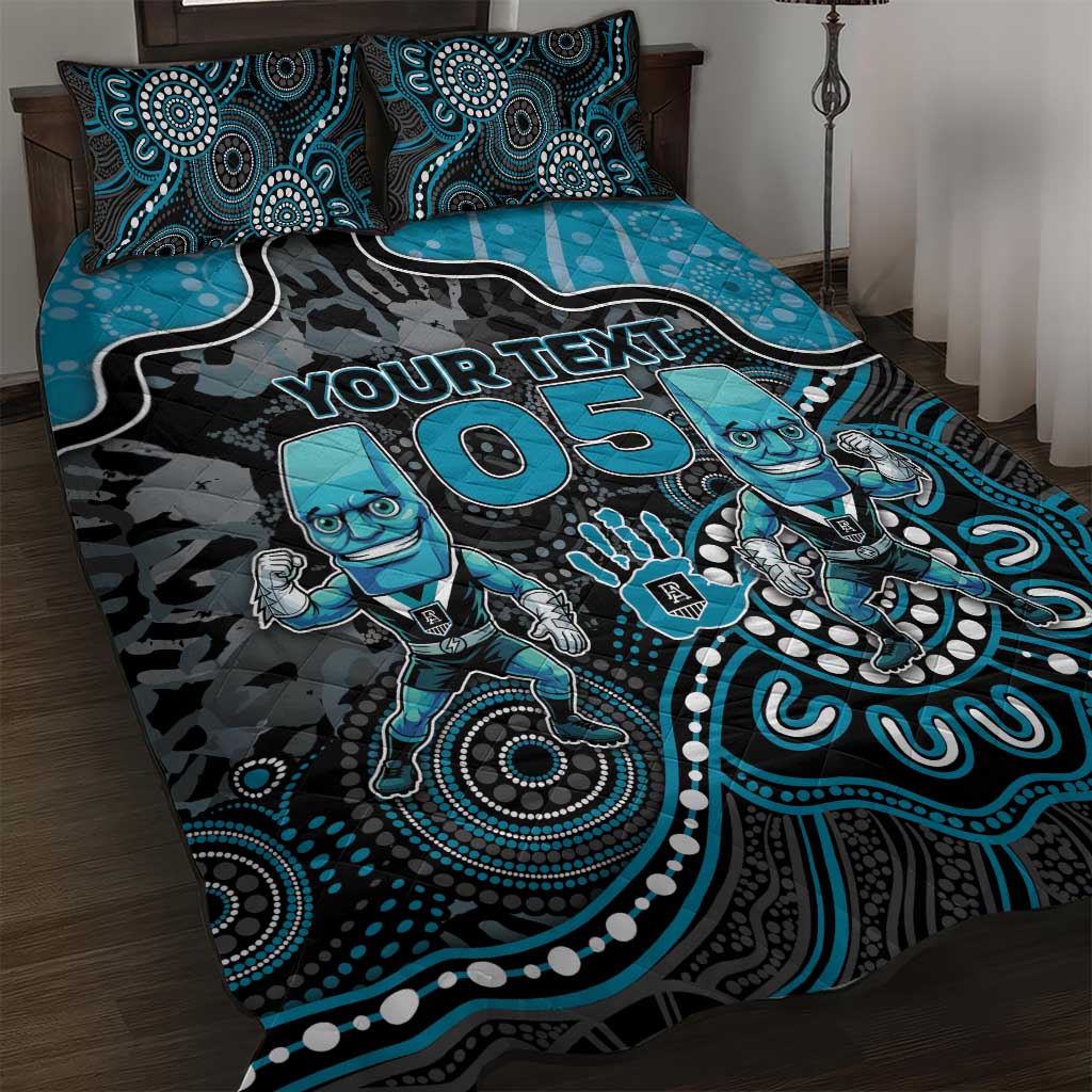 Custom Power Football Quilt Bed Set Aboriginal Dot Art Pattern