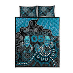 Custom Power Football Quilt Bed Set Aboriginal Dot Art Pattern
