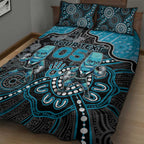 Custom Power Football Quilt Bed Set Aboriginal Dot Art Pattern