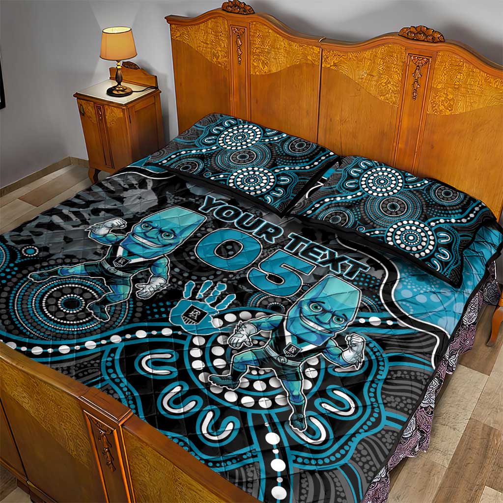 Custom Power Football Quilt Bed Set Aboriginal Dot Art Pattern