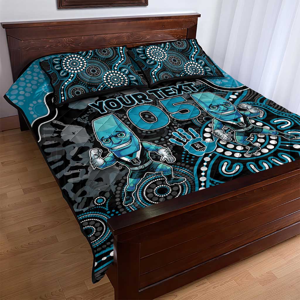 Custom Power Football Quilt Bed Set Aboriginal Dot Art Pattern