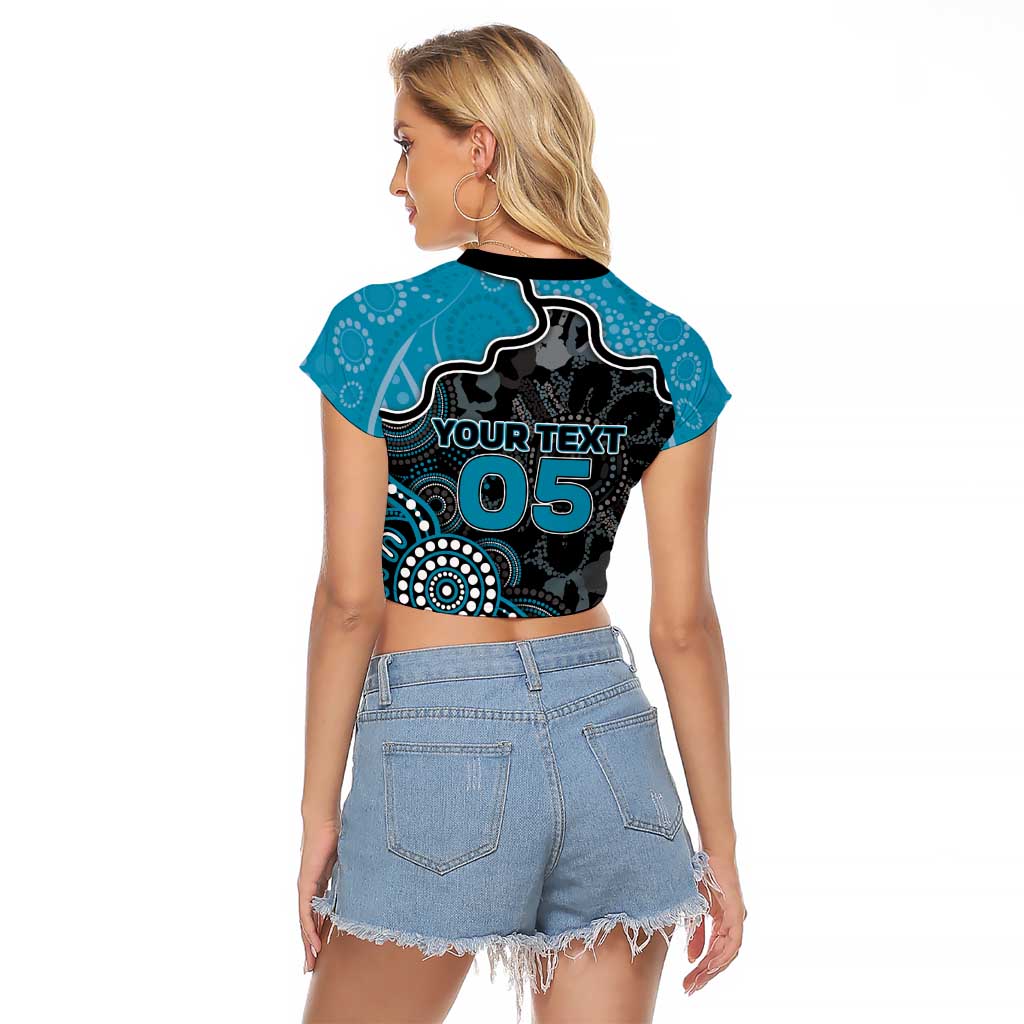 Custom Power Football Raglan Cropped T Shirt Aboriginal Dot Art Pattern