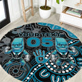 Custom Power Football Round Carpet Aboriginal Dot Art Pattern