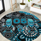Custom Power Football Round Carpet Aboriginal Dot Art Pattern
