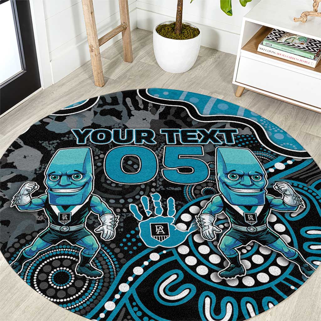 Custom Power Football Round Carpet Aboriginal Dot Art Pattern
