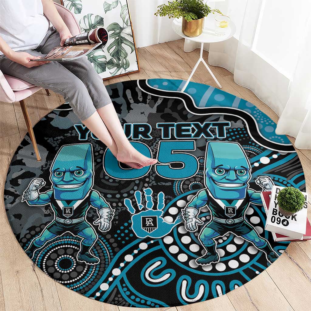 Custom Power Football Round Carpet Aboriginal Dot Art Pattern