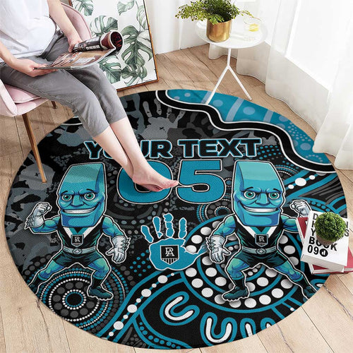 Custom Power Football Round Carpet Aboriginal Dot Art Pattern