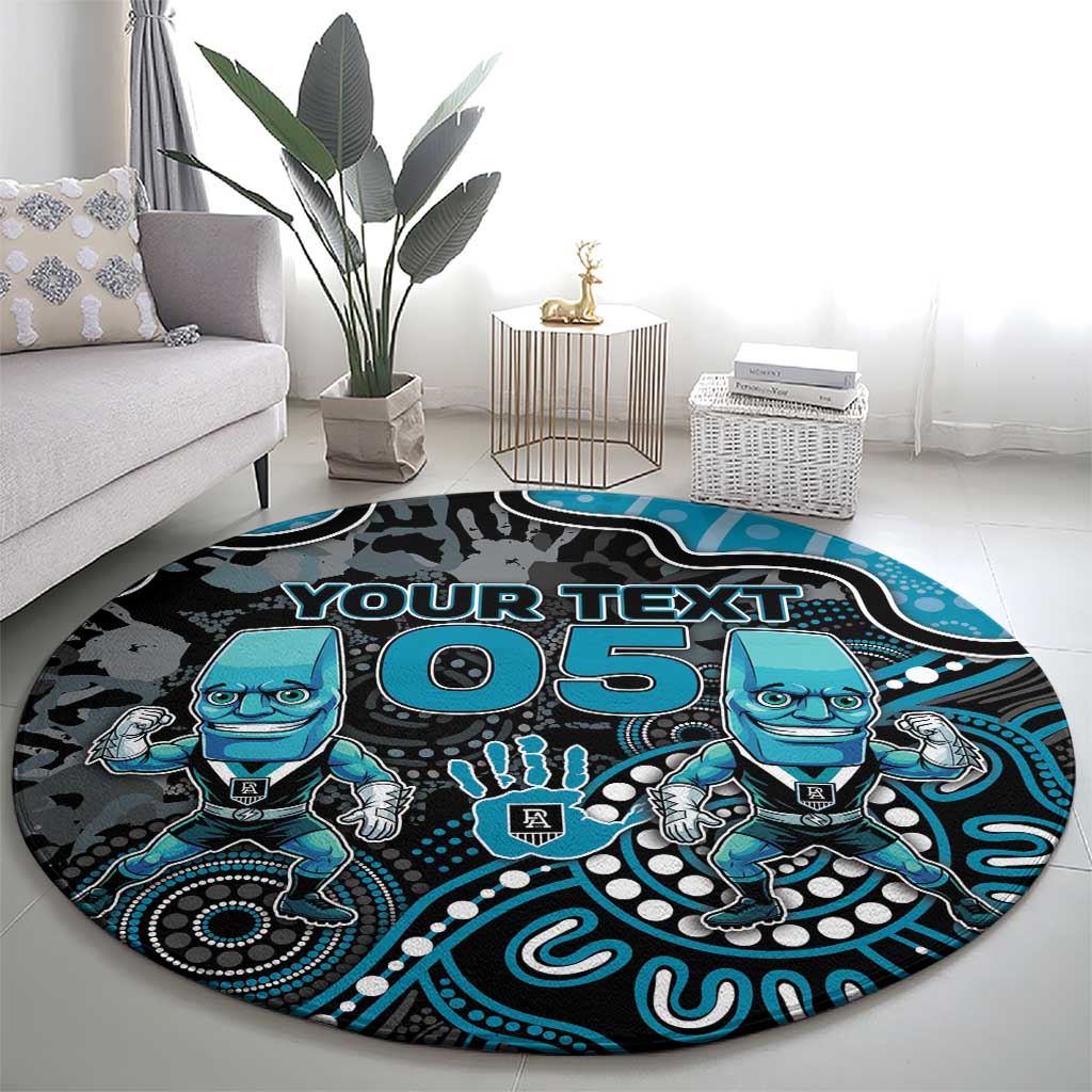 Custom Power Football Round Carpet Aboriginal Dot Art Pattern