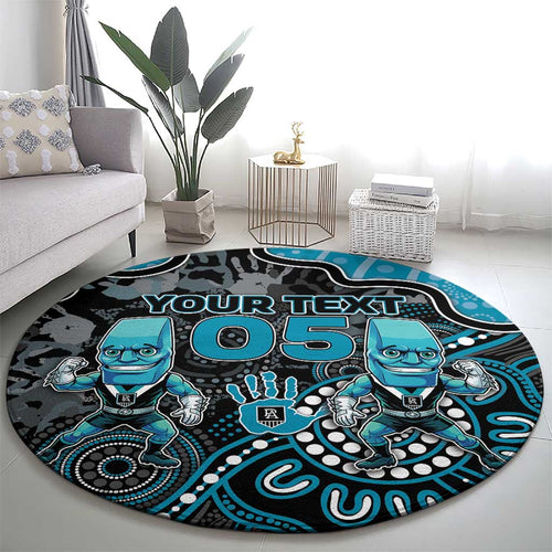 Custom Power Football Round Carpet Aboriginal Dot Art Pattern
