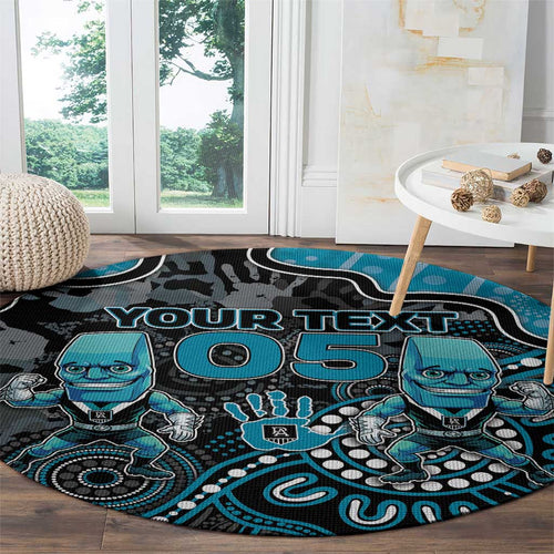 Custom Power Football Round Carpet Aboriginal Dot Art Pattern