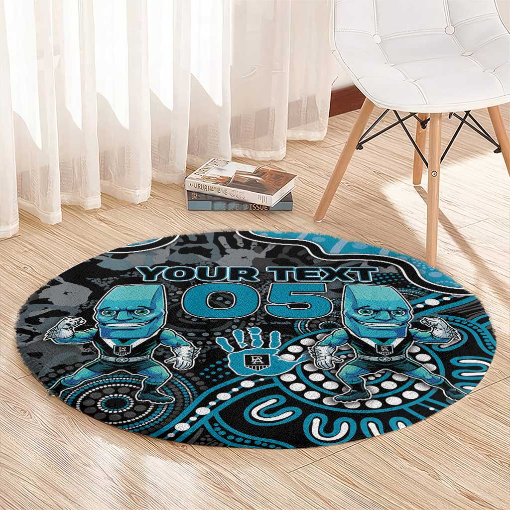 Custom Power Football Round Carpet Aboriginal Dot Art Pattern