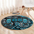 Custom Power Football Round Carpet Aboriginal Dot Art Pattern