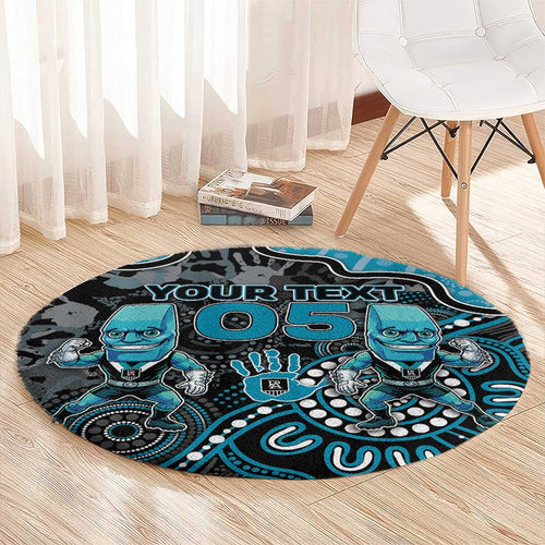 Custom Power Football Round Carpet Aboriginal Dot Art Pattern