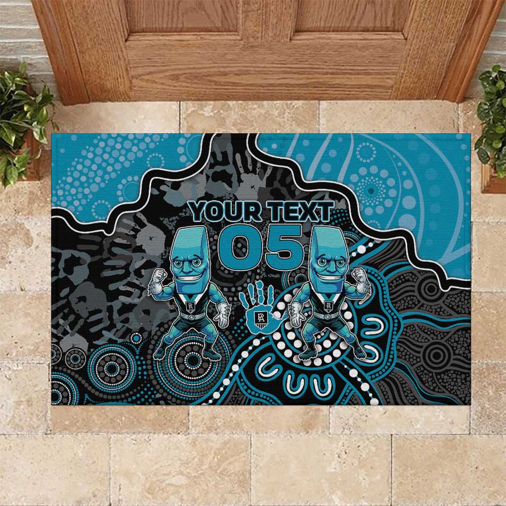 Custom Power Football Rubber Doormat Aboriginal Dot Art Pattern
