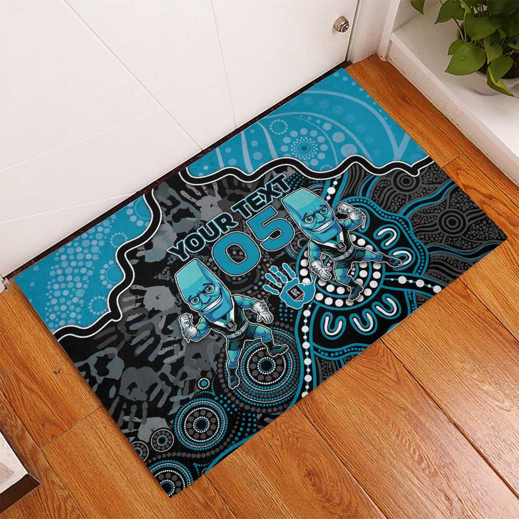 Custom Power Football Rubber Doormat Aboriginal Dot Art Pattern