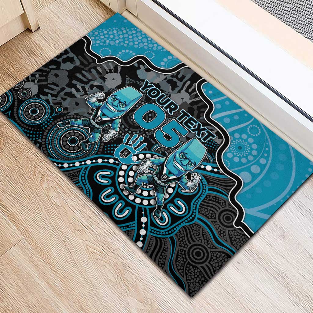 Custom Power Football Rubber Doormat Aboriginal Dot Art Pattern