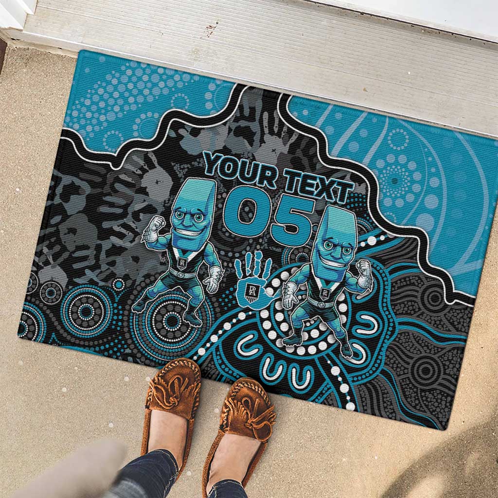Custom Power Football Rubber Doormat Aboriginal Dot Art Pattern