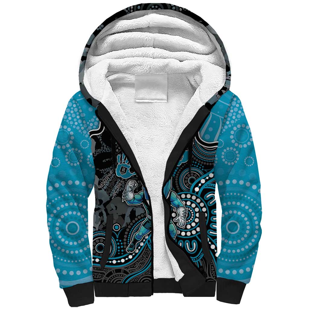 Custom Power Football Sherpa Hoodie Aboriginal Dot Art Pattern