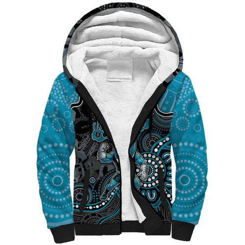 Custom Power Football Sherpa Hoodie Aboriginal Dot Art Pattern