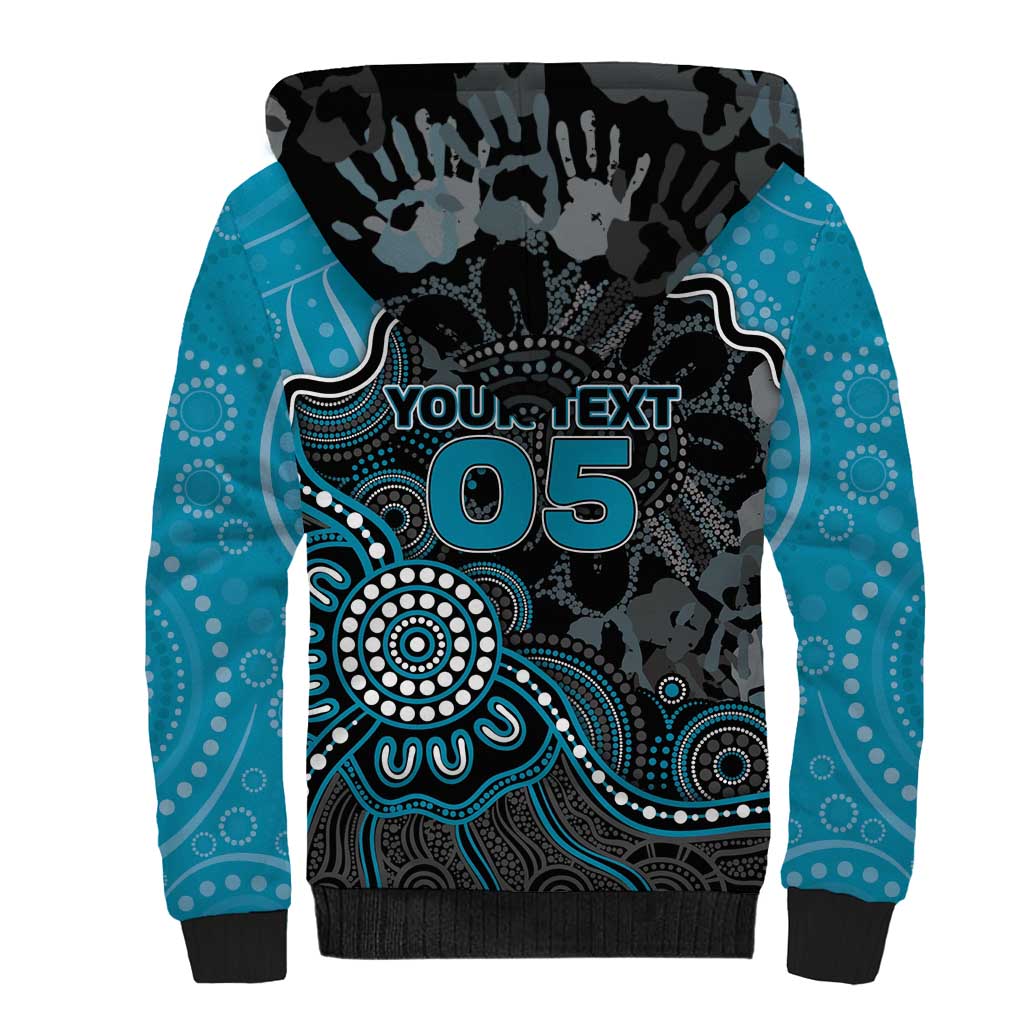 Custom Power Football Sherpa Hoodie Aboriginal Dot Art Pattern