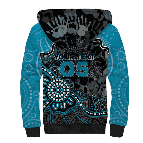 Custom Power Football Sherpa Hoodie Aboriginal Dot Art Pattern