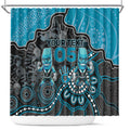 Custom Power Football Shower Curtain Aboriginal Dot Art Pattern