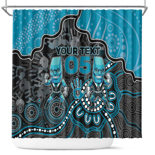Custom Power Football Shower Curtain Aboriginal Dot Art Pattern