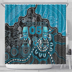 Custom Power Football Shower Curtain Aboriginal Dot Art Pattern