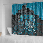 Custom Power Football Shower Curtain Aboriginal Dot Art Pattern