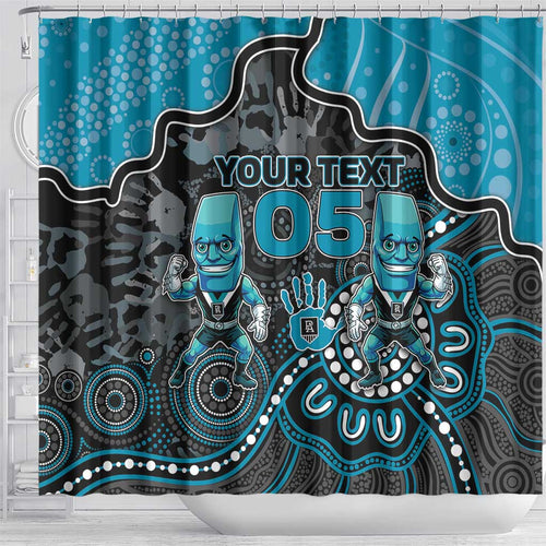Custom Power Football Shower Curtain Aboriginal Dot Art Pattern