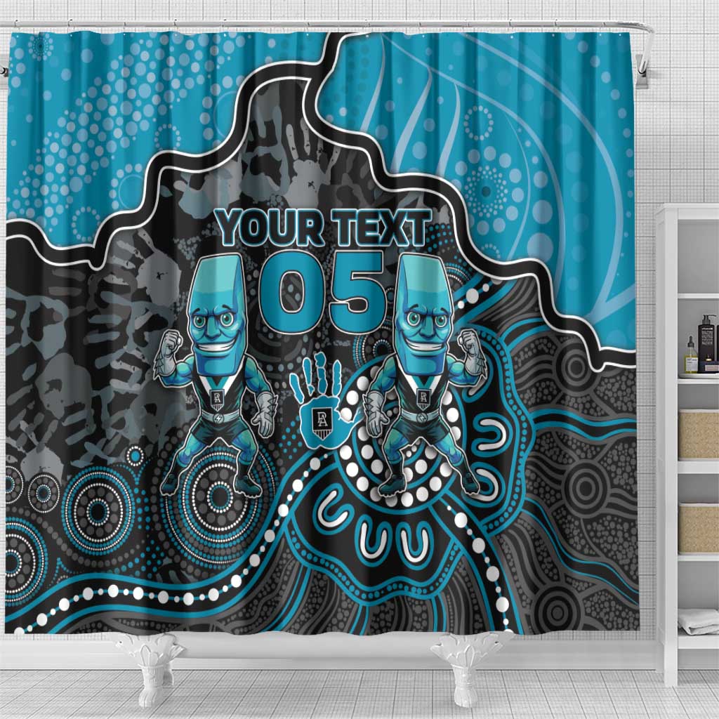 Custom Power Football Shower Curtain Aboriginal Dot Art Pattern