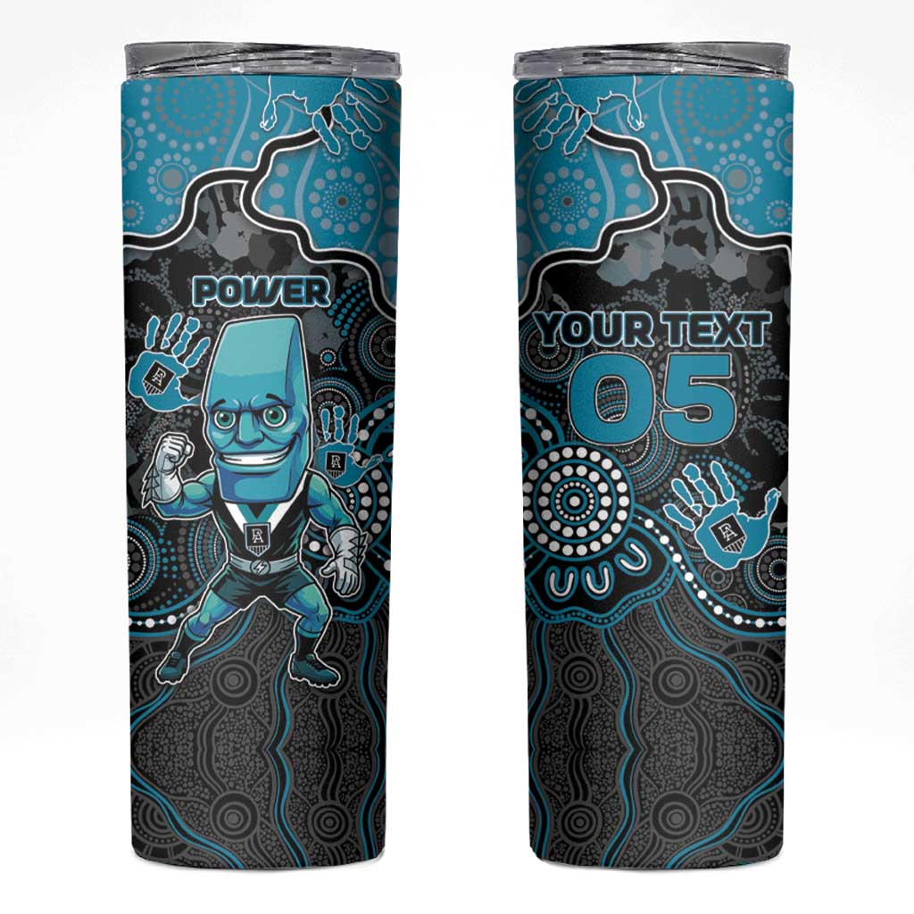 Custom Power Football Skinny Tumbler Aboriginal Dot Art Pattern