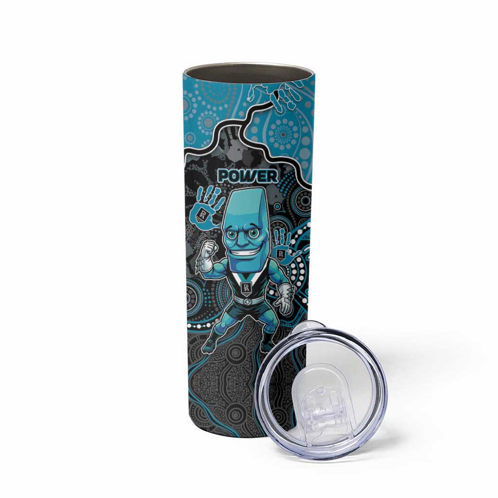 Custom Power Football Skinny Tumbler Aboriginal Dot Art Pattern